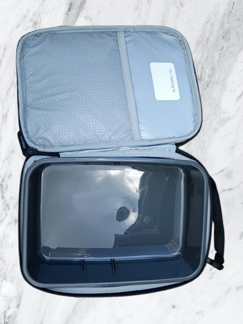 Upright Lunch Bag Zipperd With Plastic Insert And Bottle Holder
